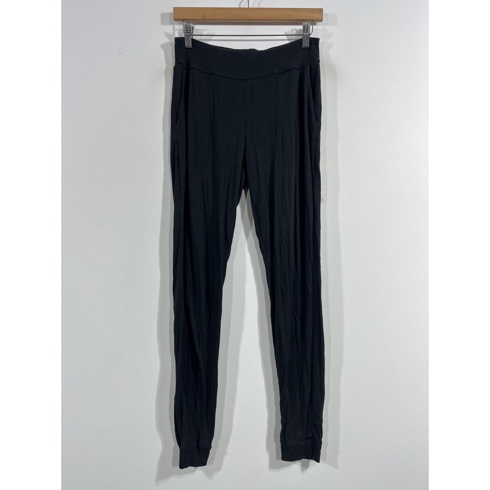 Commando Black Ribbed Pima Cotton Modal Joggers Medium Lounge Pants Minimalist